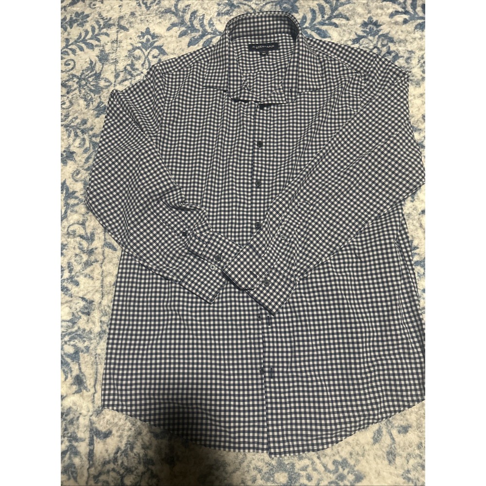 Mizzen+Main Mens Shirt XL Blue Leeward Standard Fit Performance Stretch